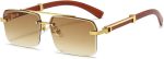 Mens Sunglasses Fashion Rimless Rectangle Sunglasses Square Frameless Sunglasses for Men