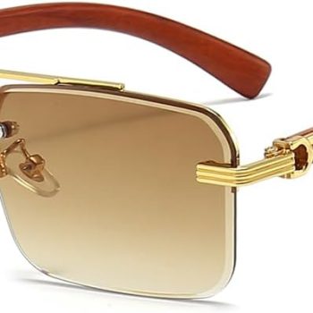 Mens Sunglasses Fashion Rimless Rectangle Sunglasses Square Frameless Sunglasses for Men