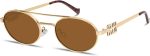 Retro Oval 90s Metal Sunglasses for Women,  Trendy Chic Narrow Gold Sun Glasses Fashion Sunnies