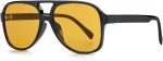 Polarized Classic Vintage Aviator Sunglasses for Men Women Large Frame Retro 70s Sunglasses