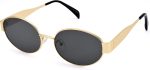 Retro Oval Sunglasses for Women Men - Trendy Gold Sun Glasses - Fashion Metal Frame Shades