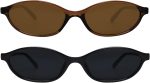 Retro Oval Sunglasses for Women Chic Cat Eye 90s Sunnies Lightweight Narrow Shades Trendy UV protection Sun Glasses