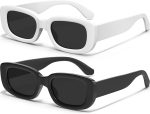 Retro Rectangle Kids Sunglasses 90’s Vintage Fashion Narrow Square Frame Glasses Shades for Girls Boys UV Protection