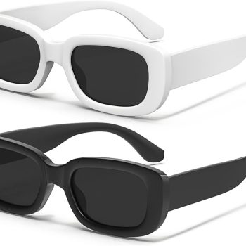 Retro Rectangle Kids Sunglasses 90’s Vintage Fashion Narrow Square Frame Glasses Shades for Girls Boys UV Protection