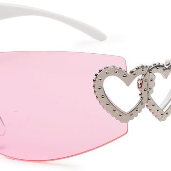 Wrap Around Rimless Sunglasses Women Men, Oversized Fashion Futuristic Sun Glasses Cool Shade 2000S Trendy