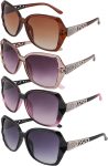 4 Pcs Women Large Sunglasses,  Glasses Oversized Sunglasses Classic Trend Ladies Sunglasses Sparkling Large Frame Sunglasses for Women