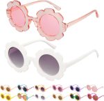 2/4/8/12/24 Pack Round Flower Sunglasses Set, Outdoor Kids Sunglasses Kit